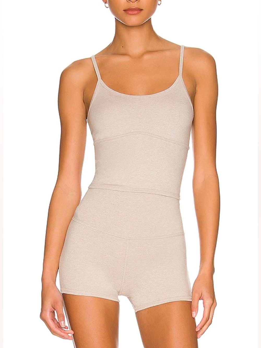 Matching Athletic Set- Scoop Neck Nude Tank WITH 3” Shorts- Not Worn